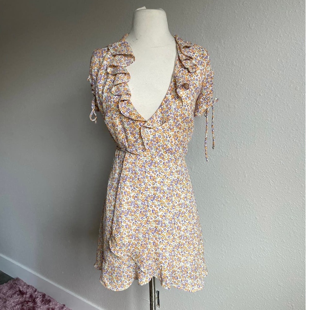 Floral wrap mini dress